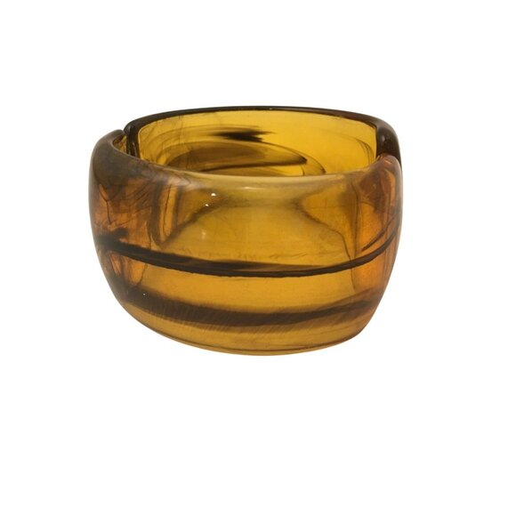 Plastic Vintage Jewelry Translucent Resin Cuff Bangle Hinged Bracelet - Picture 5 of 16